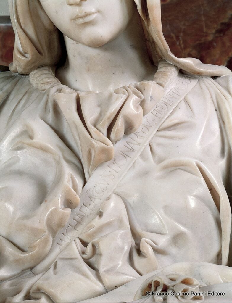 firma michelangelo pieta san pietro